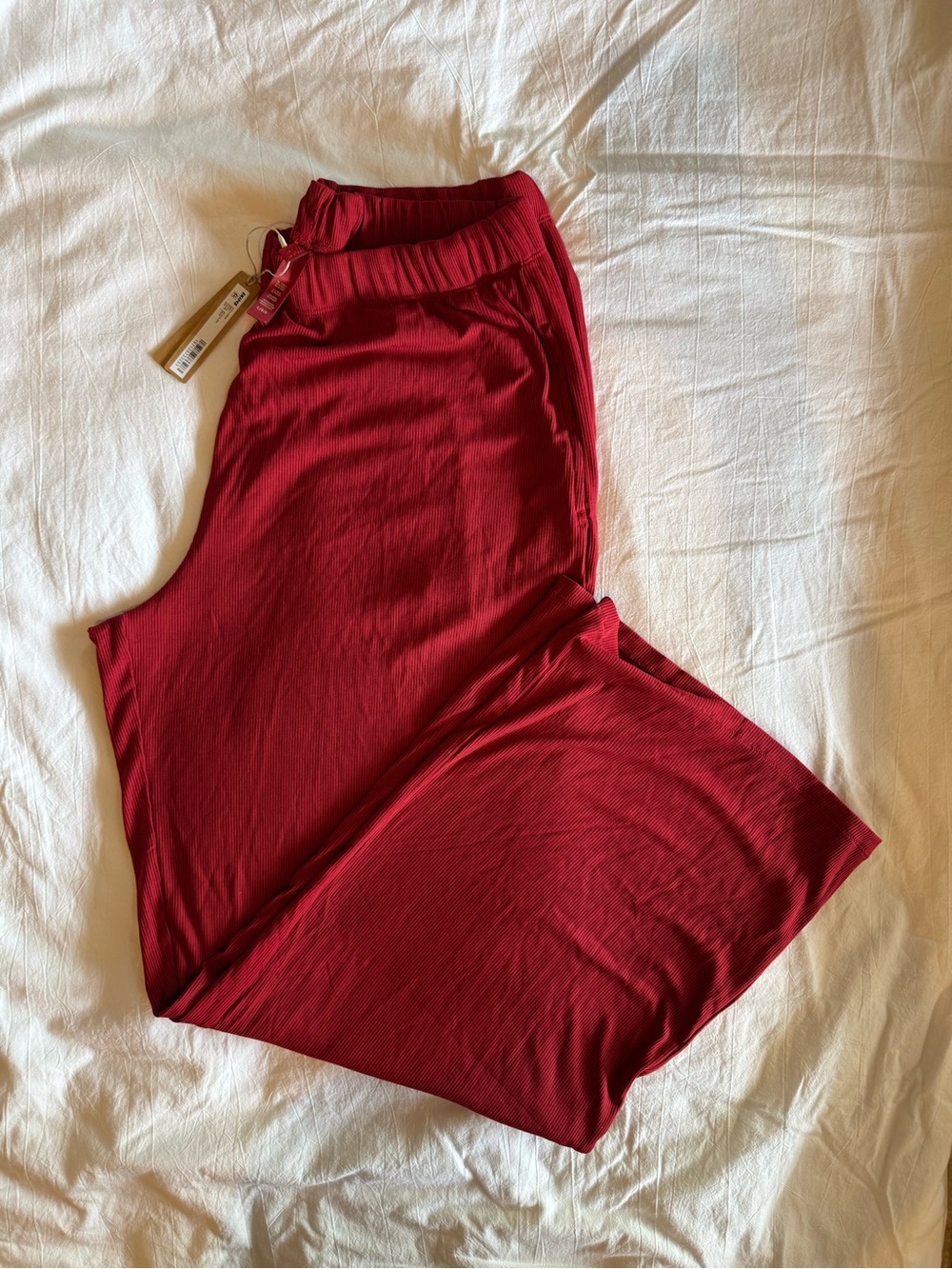 SKIMS Ribbed Lounge Pants in Brick